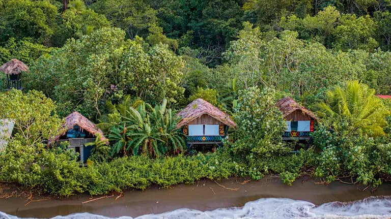 Beachfront cabins tucked into the Pacific jungle
